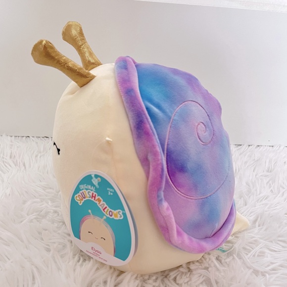 Squishmallows Elysa the Snail Purple Tie Dye 8” - Picture 2 of 3